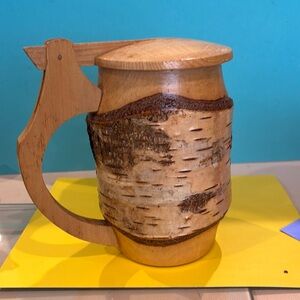 Handcrafted Bavarian Rustic Wooden Mug with Handle
